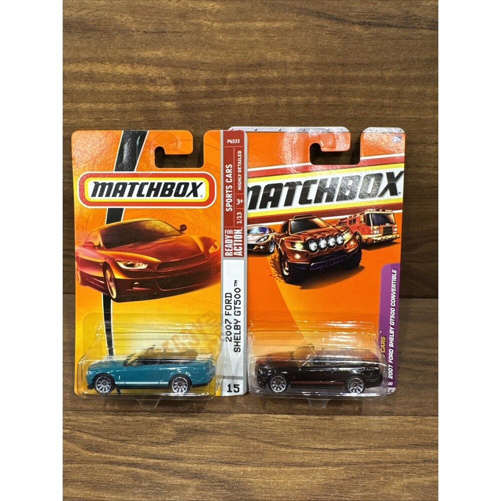 Lot Of 2 MATCHBOX 2010 BLACK & TEAL MUSTANG 2007 FORD SHELBY GT500 Convertibles